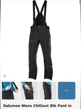 Salomon Men's Charcoal Gray Chill out bib Ski Pants with removable bibs